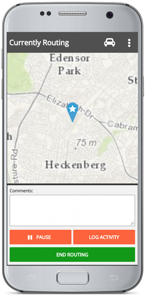 Atlas Locations Application interface on phone screen